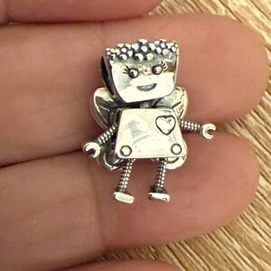 Silver Robot Brooch